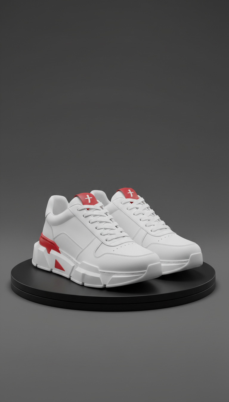 Zapatillas urbanas blancas con suela geométrica