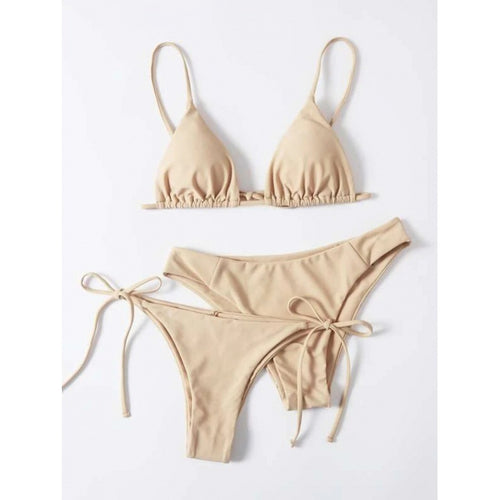 Explosive solid color bikini, three-piece swimsuit