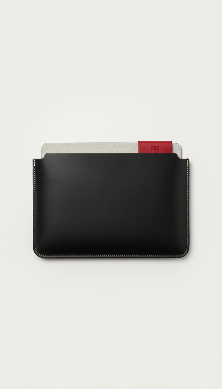 Funda para portátil de piel italiana